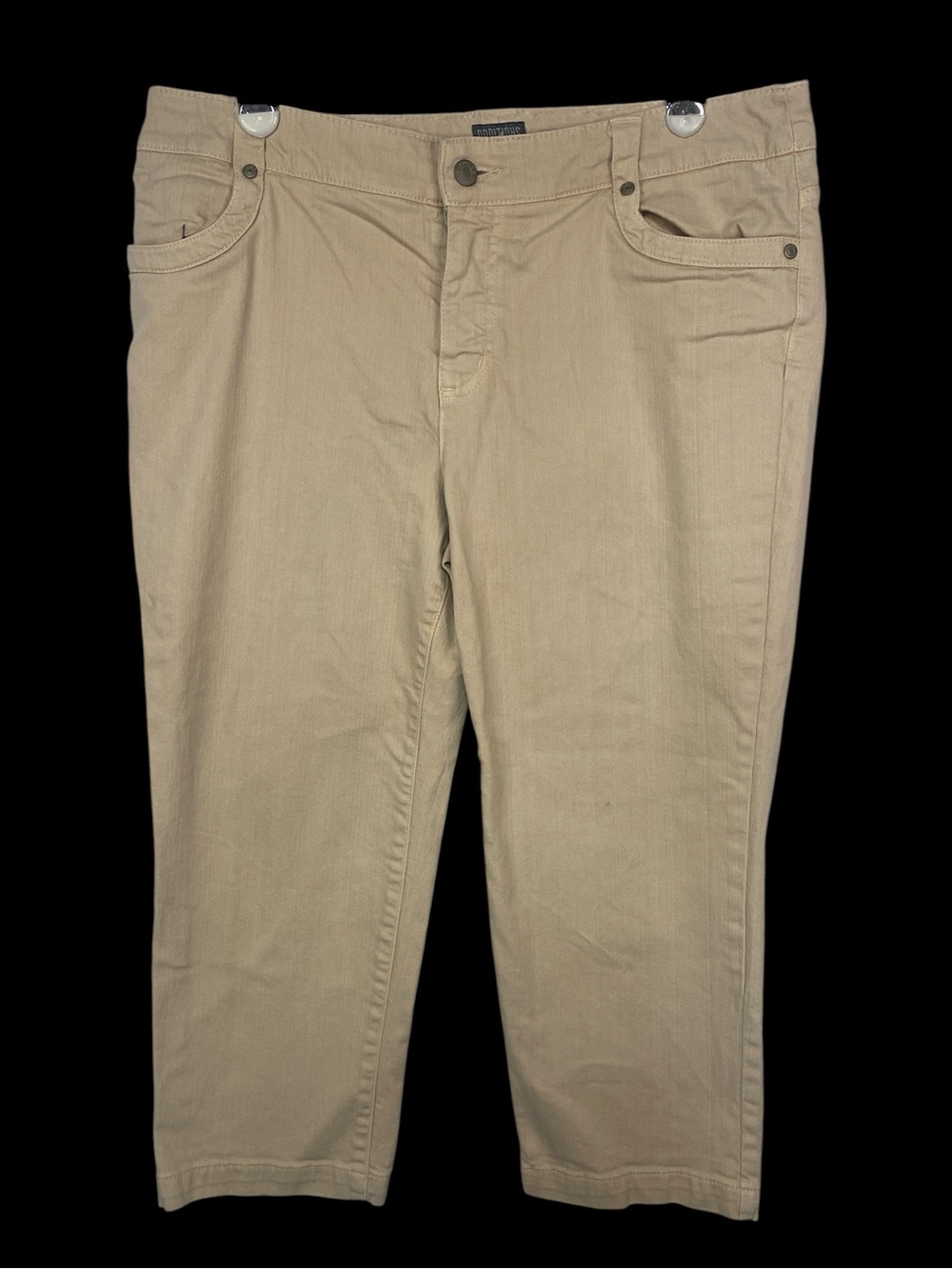 Additions by Chicos Tan Denim Cropped Capris Jeans Women’s Size 2